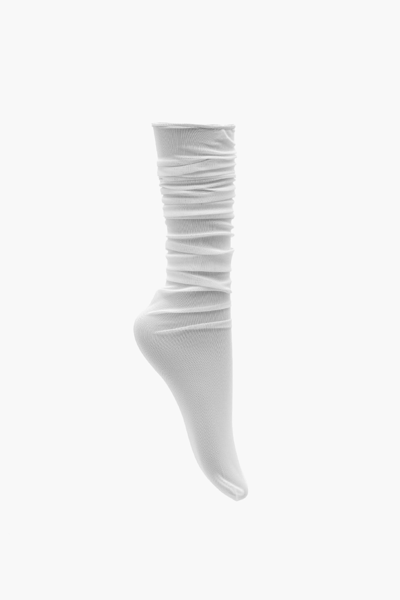 Sheer loose fit knee-socks (WHITE) [4th restock]